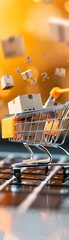 Sticker - Online Shopping Cart with Packages.