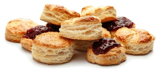 Wall Mural - British scones displayed on a white background with copy space image