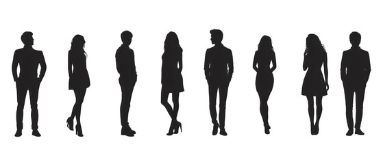 silhouettes of people in various poses