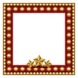 © eva - Retro golden red frame with bulbs and stars