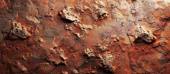 Wall Mural - Copy space image of a textured mineral abstract ground with red soil creating a natural background