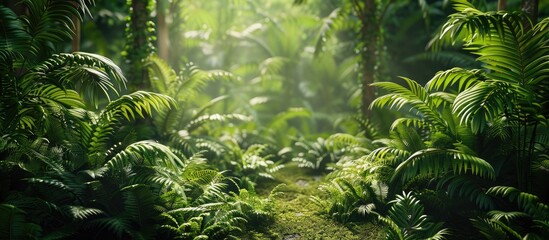 Wall Mural - The lush green forest with copy space image