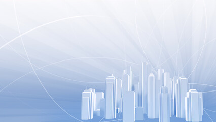 Wall Mural - network city communication technology business 3d illustration