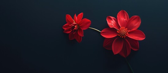 Aufkleber - Stunning red flower against black copy space image