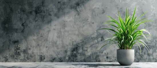 Aufkleber - Chrysopogon plant in front of a cement surface with copy space image