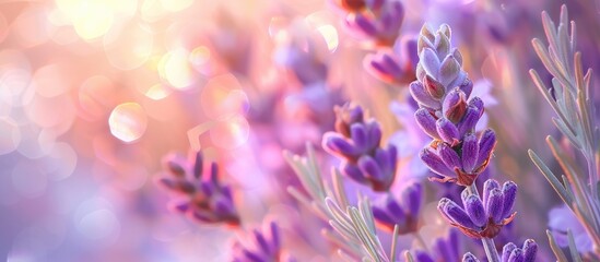Aufkleber - Lovely lavender flower buds with a picturesque background for copy space image