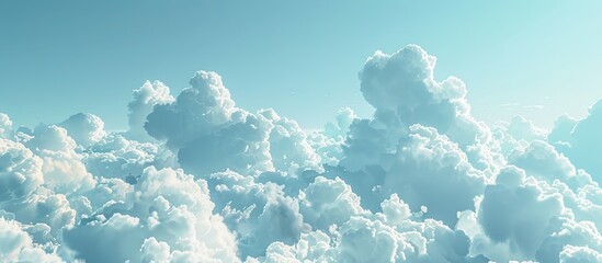 Wall Mural - A scenic view of a sunny sky peppered with fluffy clouds perfect for a copy space image