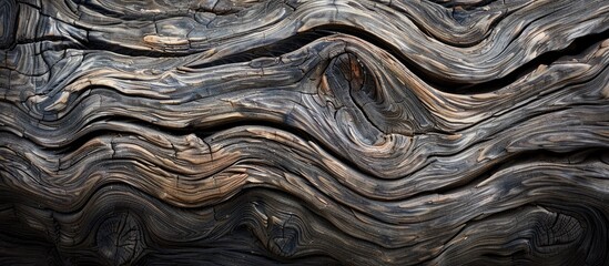 Poster - Aged wood with intricate natural designs creating a visual appeal suitable for a copy space image