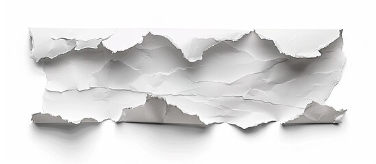 Fototapete - Isolated white background with a torn sheet of paper featuring copy space image