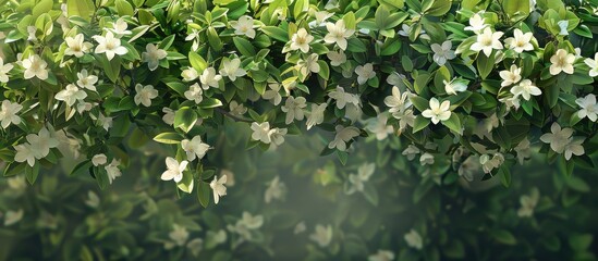 Aufkleber - The beautiful jasmine tree in the garden provides a lovely backdrop for photos with a copy space image