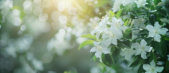 Aufkleber - The beautiful jasmine tree in the garden provides a lovely backdrop for photos with a copy space image