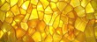© meristock - Vibrant yellow stained glass backdrop with a variety of shapes and a copyspace image