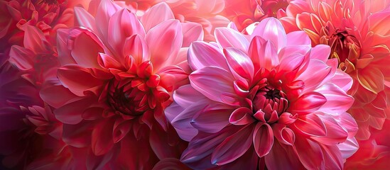 Aufkleber - Vibrant pink blooms bursting with color in a copy space image