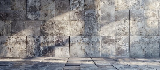 Fototapete - Background copy space image showcasing a textured concrete block wall
