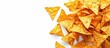 © meristock - Nachos chips on white background with copy space image