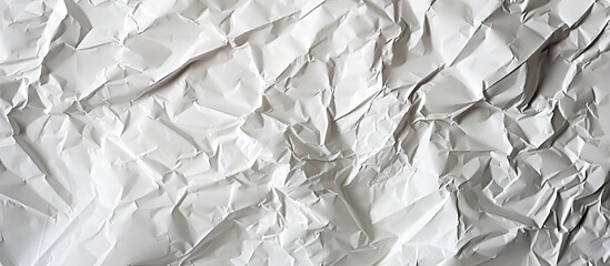Aufkleber - Top view of a crumpled white paper with a textured surface leaving empty copy space image