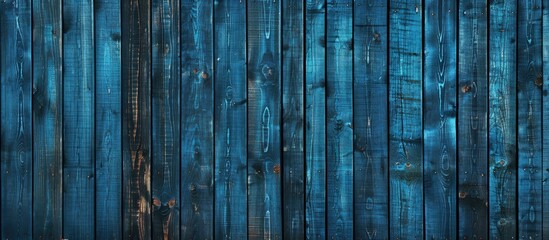 Aufkleber - Background of wood wall texture with a pattern of blue wood stripes providing an ideal copy space image