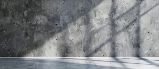 Poster - A loft designed gray cement wall with copy space image