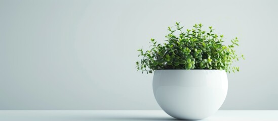 Poster - Circular white flowerpot with copy space image