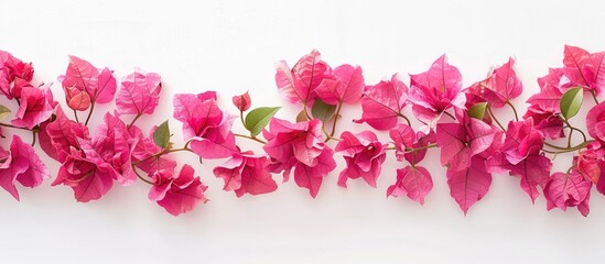 Aufkleber - Bougainvillea flowers isolated on a white background with copy space image emphasizing a floral pattern concept in the photo