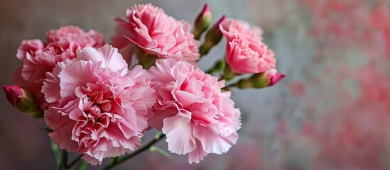 Aufkleber - Pink carnations create a lovely sight in the copy space image