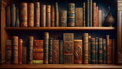 Wall Mural - old books in a library