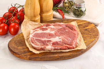 Wall Mural - Raw pork neck steak sirloin