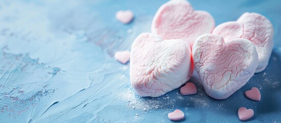 Aufkleber - Heart shaped marshmallows perfect for Valentine s Day with copy space image