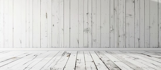 Poster - White painted pine boards create a copyspace image against a white backdrop