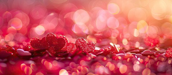 Aufkleber - Valentine s Day themed background featuring hearts perfect for printing cards or banners with copy space image