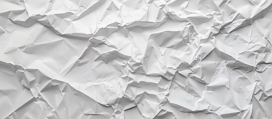 Aufkleber - Top view of a crumpled white paper with a textured surface leaving empty copy space image