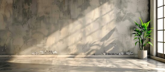 Aufkleber - A vintage style concrete wall by a window with areas for creative projects featuring a suitable backdrop for incorporating an Idea copy space image