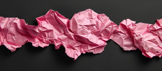 Aufkleber - Pink crumpled paper scrap on a black background with a clear copy space image