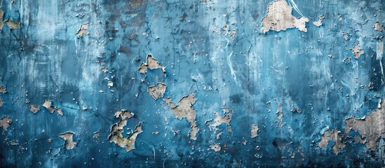 Poster - Abstract background with a grunge blue wall creates a unique setting with copy space image