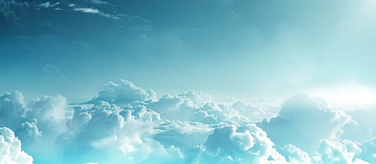 Fototapete - Cloudy skies with blue hues provide an abstract backdrop with copy space image