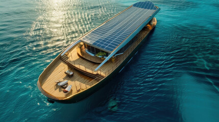 Solar-powered boats reducing maritime pollution