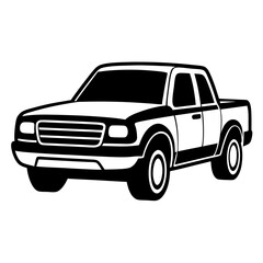 Wall Mural - Pickup truck silhouette vector illustration