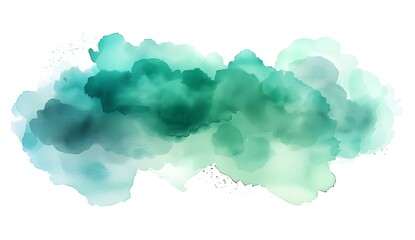 Abstract Watercolor Background with Green and Blue Hues