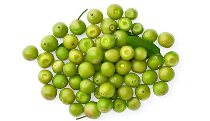 Green berries isolated on white background