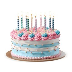 Wall Mural - Birthday cake with candles