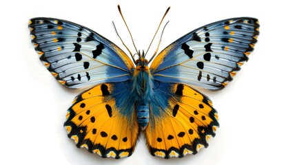 Sticker - Beautiful Blue and Yellow Butterfly with Black Spots