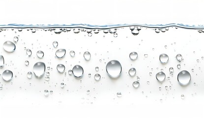 Wall Mural - Water Drops on White Background