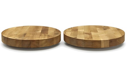 Two Round Wooden Coffee Tables