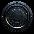 © mhanif - Black circular background with sci-fi elements, metallic texture, high resolution.