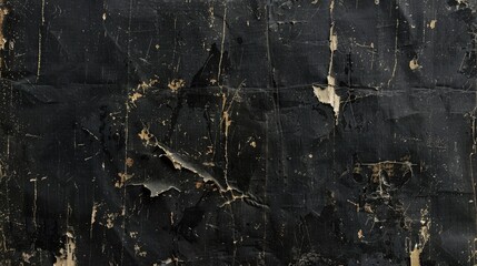 Canvas Print - Aged Black Worn Cardboard Poster with Grungy Texture.