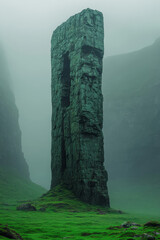 Poster - A single tower, rising from the mist in the center of the vale, known as the Sentinel and filled with ancient secrets,