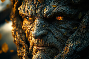Poster - The Sentinel of the Vale, an ancient and wise tree spirit, hidden within the oldest tree in the valley,