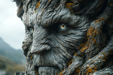 Poster - The Sentinel of the Vale, an ancient and wise tree spirit, hidden within the oldest tree in the valley,