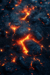 Aufkleber - A mystical forest where the embers released by a dying fire transform into fireflies, each carrying the essence of the night......
