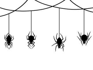 Sticker - Spider webs Line Art Halloween Illustration